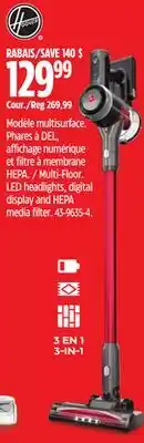 Canadian Tire Hoover Multi-Floor. LED headlights, digital display and HEPA media filter offer
