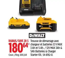 Canadian Tire DeWalt 12V Max 3Ah & 5Ah Batteries Charger Stater Kit offer