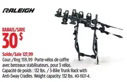 Canadian Tire 3-Bike Trunk Rack with Anti-Sway Cradles offer