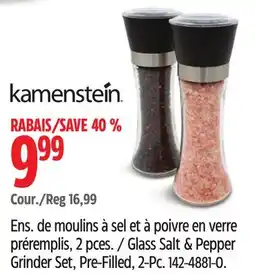 Canadian Tire Glass Salt & Pepper Grinder Set offer