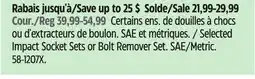 Canadian Tire Selected Impact Socket Sets or Bolt Remover Set offer
