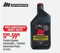 Canadian Tire Motomaster Selected Automotive Fluids offer