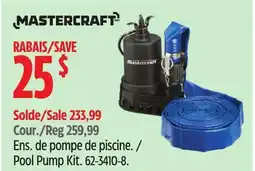 Canadian Tire Mastercraft Pool Pump Kit offer