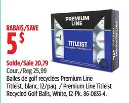 Canadian Tire Premium Line Titleist Recycled Golf Balls offer