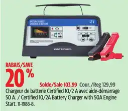 Canadian Tire Certified 10/2A Battery Charger with 50A Engine Start offer