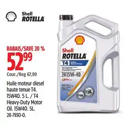 Canadian Tire Shell T4 Heavy-Duty Motor Oil offer