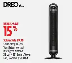 Canadian Tire Dreo 36˝ Smart Tower Fan, Nomad offer
