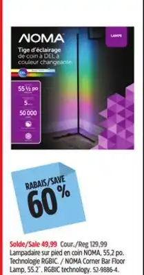 Canadian Tire NOMA Corner Bar Floor Lamp offer