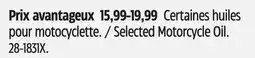Canadian Tire Selected Motorcycle Oil offer