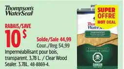 Canadian Tire Thompson's WaterSeal Clear Wood Sealer offer