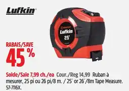 Canadian Tire 25´ or 26´/8m Tape Measure offer