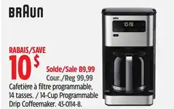 Canadian Tire Braun 14-Cup Programmable Drip Coffeemaker offer
