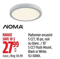 Canadian Tire 10˝ 5 CCT Flush Mount, Black or White offer