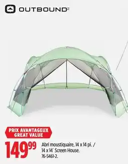 Canadian Tire OUTBOUND 14 x 14´ Screen House offer