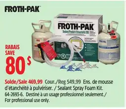 Canadian Tire FROTH-PAK Sealant Spray Foam Kit offer