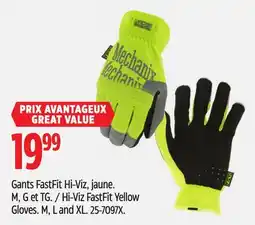 Canadian Tire Hi-Viz FastFit Yellow Gloves offer