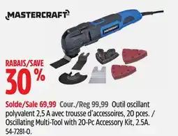 Canadian Tire Mastercraft Oscillating Multi-Tool with 20-Pc Accessory Kit, 2.5A offer
