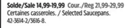 Canadian Tire Master chef Selected Saucepans offer