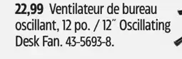Canadian Tire or Living 12˝ Oscillating Desk Fan offer