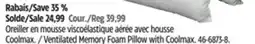 Canadian Tire For Living Ventilated Memory Foam Pillow with Coolmax offer