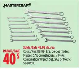 Canadian Tire Mastercraft 14-Pc Combination Wrench Set offer