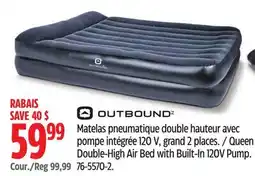 Canadian Tire OUTBOUND Queen Double-High Air Bed with Built-In 120V Pump offer