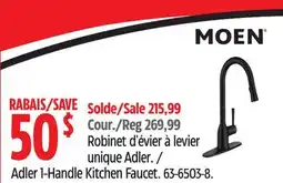 Canadian Tire Moen Adler 1-Handle Kitchen Faucet offer