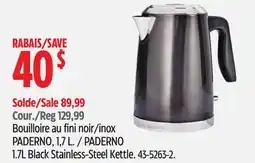 Canadian Tire PADERNO 1.7 L. Bouilloire au fini noir/inox offer