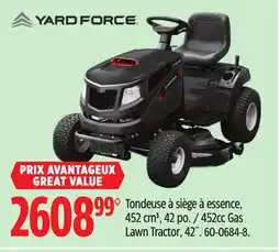 Canadian Tire YardForce 452cc Gas Lawn Tractor, 42˝ offer