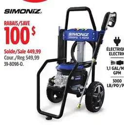 Canadian Tire SIMONIZ Pressure Washer offer