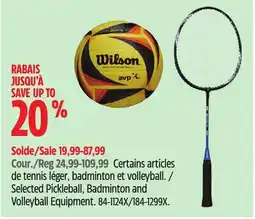 Canadian Tire Wilson Selected Pickleball, Badminton and Volleyball Equipment offer