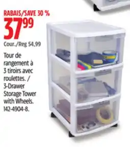 Canadian Tire Type A 3-Drawer Storage Tower with Wheels offer