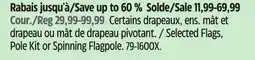 Canadian Tire Selected Flags, Pole Kit or Spinning Flagpole offer
