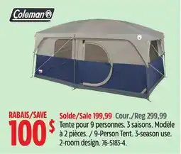 Canadian Tire Coleman 9-Person Tent offer