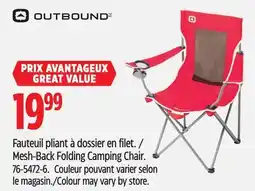 Canadian Tire OUTBOUND Mesh-Back Folding Camping Chair offer