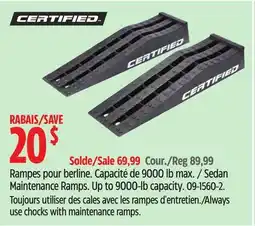 Canadian Tire Certified Sedan Maintenance Ramps offer