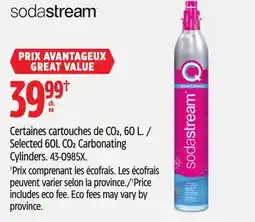 Canadian Tire SodaStream Selected 60L CO2 Carbonating Cylinders offer