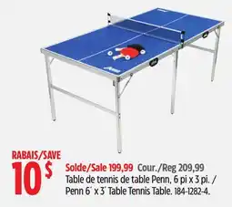 Canadian Tire Penn 6´ x 3´ Table Tennis Table offer