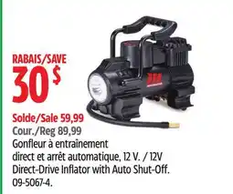 Canadian Tire Motomaster 12V Direct-Drive Inflator with Auto Shut-Off offer