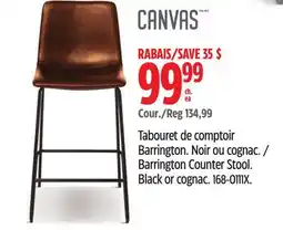 Canadian Tire CANVAS Barrington Counter Stool. Black or cognac offer