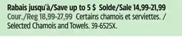 Canadian Tire Selected Chamois and Towels offer