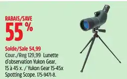 Canadian Tire Yukon Gear 15-45x Spotting Scope offer