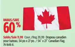 Canadian Tire 54˝ x 27˝ Canadian Flag offer
