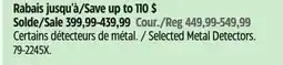 Canadian Tire Selected Metal Detectors offer