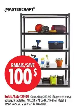 Canadian Tire Mastercraft 5-Shelf Metal Wood Rack. 48 x 24 x 72 h offer