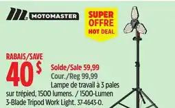 Canadian Tire MotoMaster 1500-Lumen 3-Blade Tripod Work Light offer