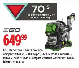 Canadian Tire EGO POWER+ 56V 2100-PSI Compact Pressure Washer Kit offer
