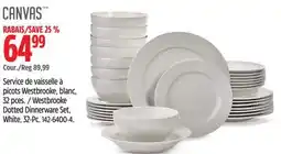 Canadian Tire Canvas Westbrooke Dotted Dinnerware Set,White, 32-Pc offer