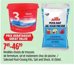 Canadian Tire Selected Pool-Closing Kits, Salt and Shock offer