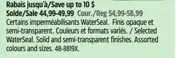 Canadian Tire Thompson's Selected WaterSeal. Solid and semi-transparent finishes offer